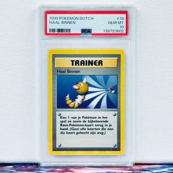 Pokémon Graded card - HAAL BINNEN #78 - Pokémon - PSA 10