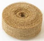 Jute band Naturel open structuur 5 cm rol 40 meter, Nieuw