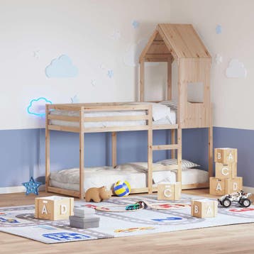 vidaXL Kinderbedhuisje 55x99x139,5 cm massief grenenhout, Verzenden