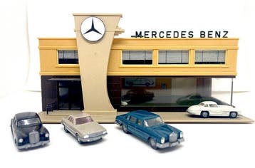 Pola H0 - Modeltreingebouwen (1) - Vintage garage Mercedes, Nieuw