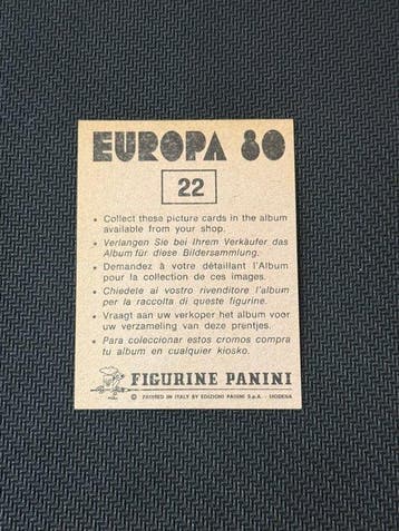 1980 Panini Europa 80 Official Mascot Sticker - Near Mint