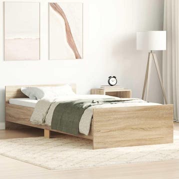 vidaXL Bedframe zonder matras hout sonoma eikenkleurig, Verzenden, Nieuw
