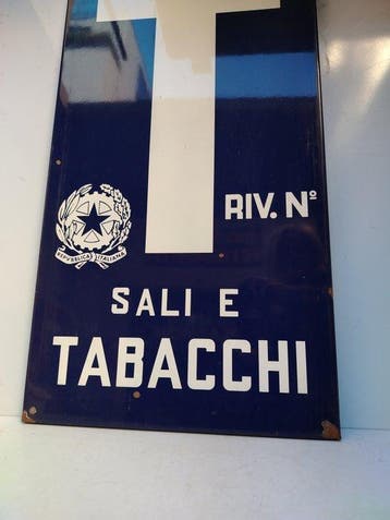Emaille bord - Sali e Tabacchi Riv. N. - Italiaanse, Antiek en Kunst