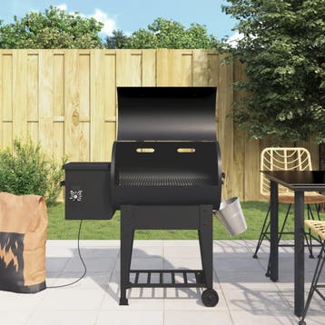 vidaXL Pelletbarbecue met bodemplaat 94 cm ijzer zwart, Verzenden