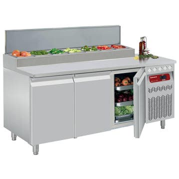 Koeltafel geventileerd + Kit 6 roestvrijstalen wielen + 3 Ri, Verzenden