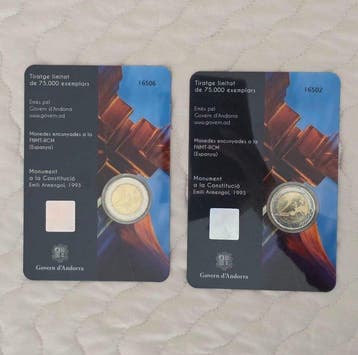 Andorra. 2 Euro 2018 Constitution (2 monete) (Zonder