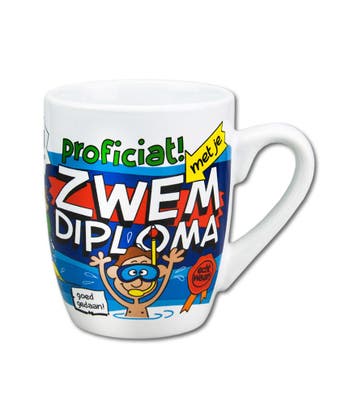 Mok Zwemdiploma 12cm, Hobby en Vrije tijd, Verzenden, Nieuw