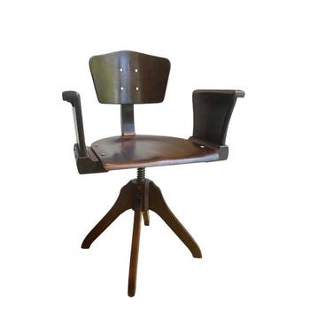 Chaise - Hêtre - Chaise de bureau Art déco, années 1920–1930