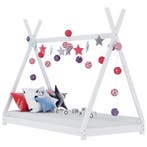 vidaXL Kinderbedframe massief grenenhout wit 70x140 cm, Verzenden
