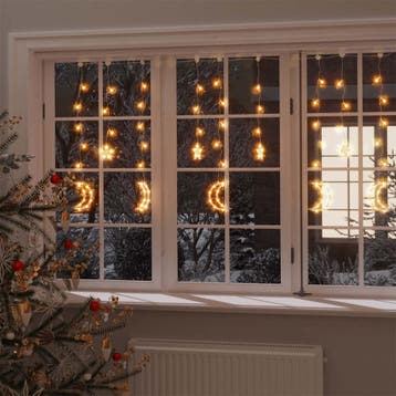 vidaXL Lichtslinger ster en maan afstandsbediening 138 LEDs, Verzenden, Nieuw
