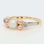 Ring - 18 karaat Witgoud, Geel goud, P.C . Boschmans.,