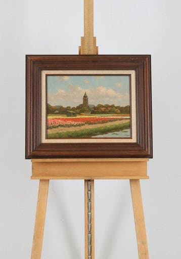 Jan Bos (1948) - Tulpen bij Rijnsburg
