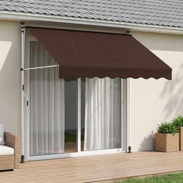 vidaXL Handmatig uitschuifbare luifel Bruin 350 cm, Verzenden, Nieuw