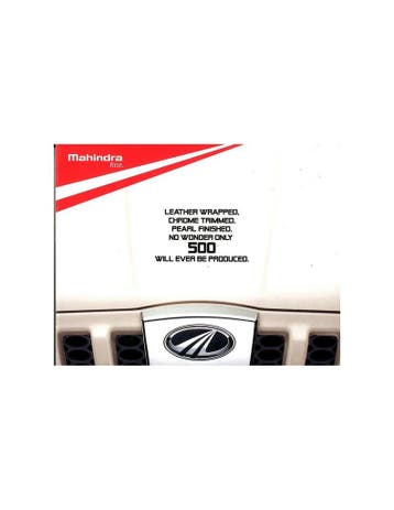 2014 MAHINDRA SCORPIO BROCHURE ENGELS, Nieuw