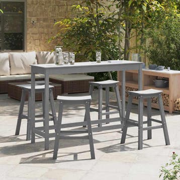vidaXL Tuin Bar Set 4 st Lichtgrijs HDPE, Tuin en Terras, Verzenden, Nieuw