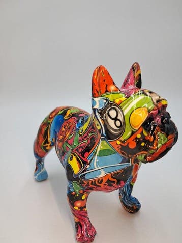 Beeldje - Bulldog Francese Decorativo in Resina Stile Pop