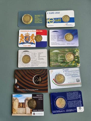 Europa. 2 Euro 2005/2023 (10 coincards) (Zonder