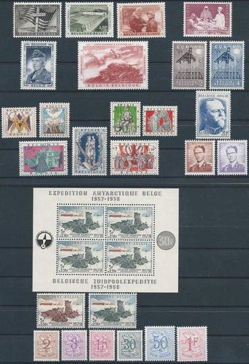 België 1957 - Volledige jaargang met blok Zuidpool - OBP/COB, Gestempeld