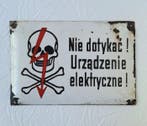 Elektrisch gevaar - Emaille bord - Metaal