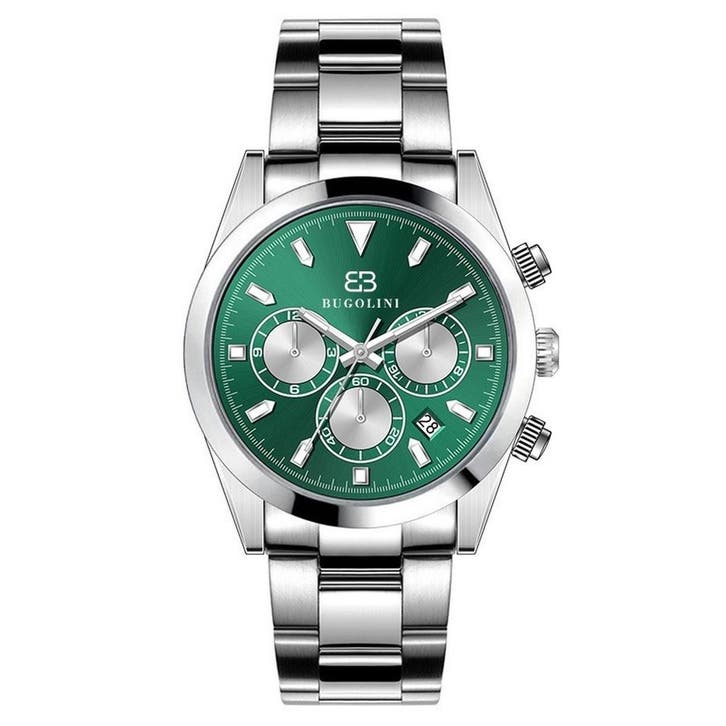 BUGOLINI Clover - 45mm Roest Vrij Stalen Horloge – Chrono -, Handtassen en Accessoires, Smartwatches, Nieuw, Verzenden
