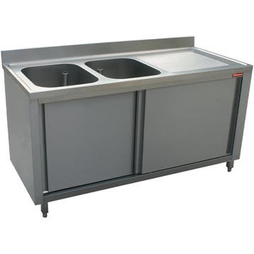 Spoeltafel | RVS | 2 Spoelbakken (Links) + Afdruipvlak |, Verzenden