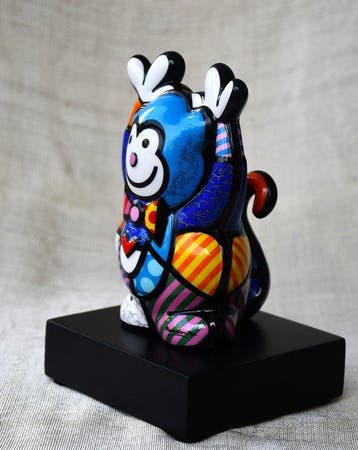 Goebel - Romero Britto (1963) - sculptuur, Blue Monkey -, Antiek en Kunst