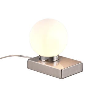 Trio DAVI II tafellamp | E14 Fitting | nikkel mat met wit |, Verzenden, Nieuw