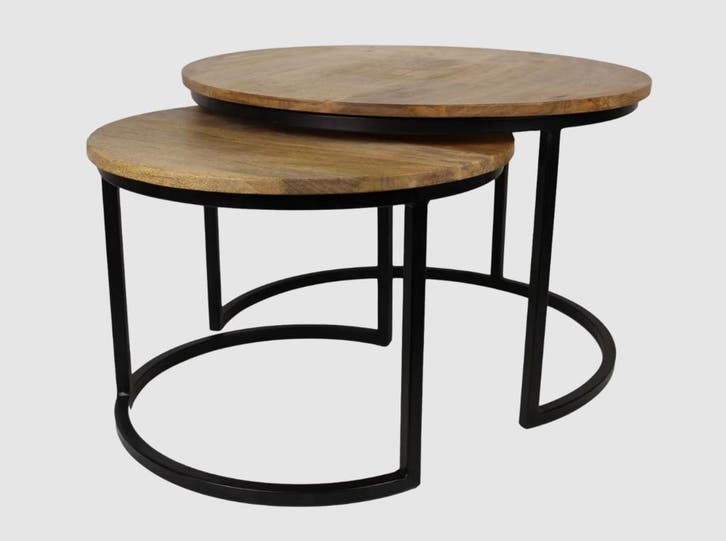 2dekans | Ronin S Salontafelset 2-delig - Ø60xH45 / Ø45xH40, Huis en Inrichting, Tafels | Salontafels, Ophalen of Verzenden