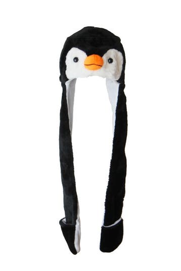 KIMU® Muts Wanten Pinguin Sjaalmuts met Oortjes Zwart Wit Vo, Ophalen of Verzenden