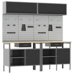 vidaXL Werkbankset met lade 8 pcs Zwart en Grijs, Verzenden, Nieuw