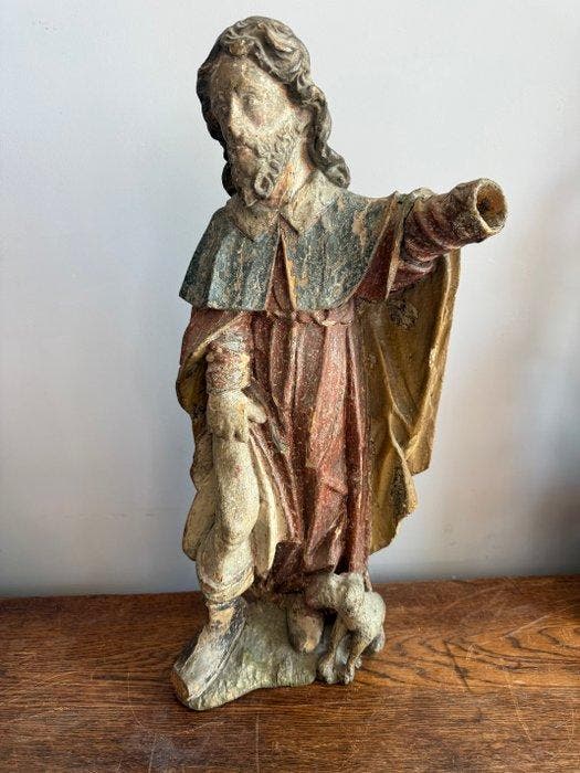 sculptuur, Heilige Rochus / 17e eeuw Tyrol Oostenrijk - 56, Antiquités & Art, Antiquités | Autres Antiquités
