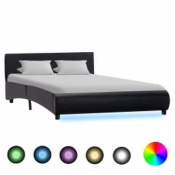 Bedframe LED 140x200cm | 59% korting | Retour deal, Huis en Inrichting, Overige materialen, Gebruikt, Verzenden, Zwart