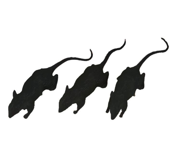 Tafeldecoratie Ratten 6cm 3st, Hobby en Vrije tijd, Feestartikelen, Nieuw, Verzenden