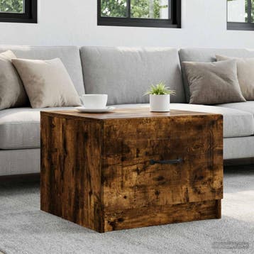 vidaXL Salontafel Gerookt eiken 49 x 50 x 37 cm Bewerkt hout, Verzenden