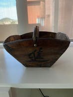 Panier - Bois - Boîte chinoise en bois, Antiquités & Art