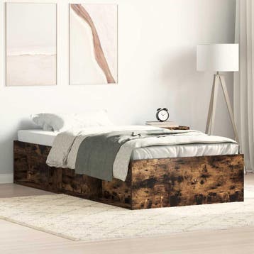 vidaXL Bedframe gerookt eikenkleurig 90x200 cm, Verzenden