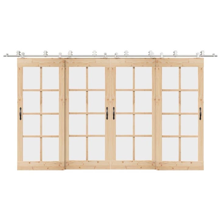 vidaXL Schuifdeur onderdelenset 400 cm roestvrij staal, Doe-het-zelf en Bouw, Hang- en Sluitwerk, Nieuw, Verzenden