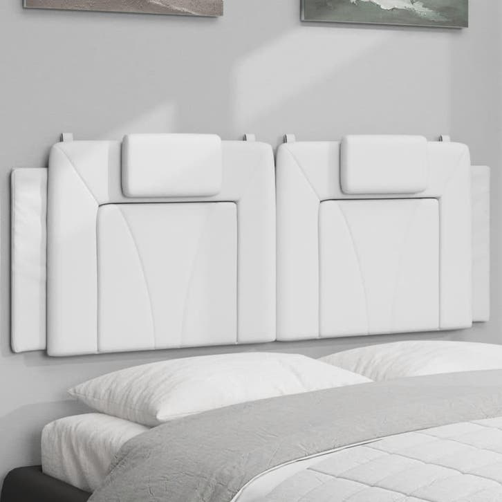 vidaXL Hoofdbordkussen Viana 140 cm kunstleer wit, Huis en Inrichting, Slaapkamer | Bedden, Nieuw, Verzenden