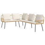 vidaXL Bank met kussen Natuur 173 x 231 x 90cm Staal, Tuin en Terras, Verzenden, Nieuw