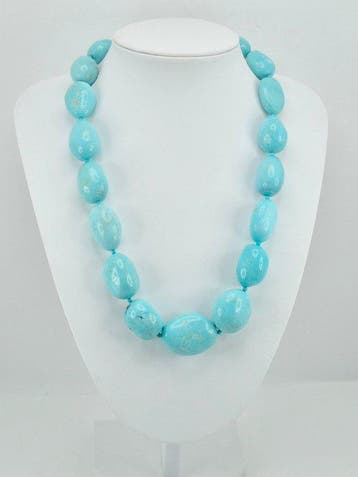 Turquoise - 18 carats - Or jaune - Collier - Turquoise