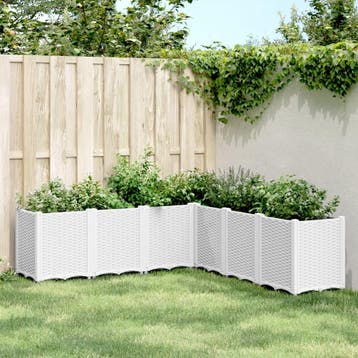 vidaXL Plantenbak 160x160x53 cm polypropeen wit, Verzenden, Nieuw