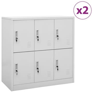 vidaXL Lockerkasten 2 st 90x45x92,5 cm staal lichtgrijs, Verzenden