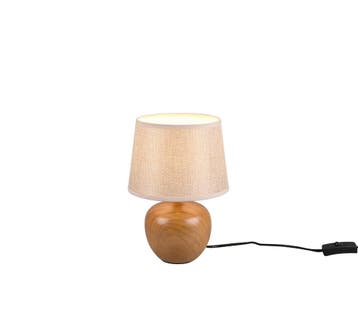 Trio LUXOR tafellamp | E14 Fitting | houtimitatie met beige, Verzenden