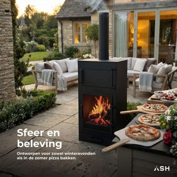 ASH - Forno - 2 in 1 - Pizza oven / Buitenhaard - Zwart, Verzenden, Nieuw