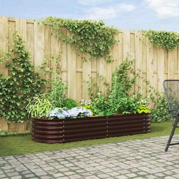 vidaXL Verhoogd bed Bruin 240 x 80 x 44 cm Staal, Verzenden