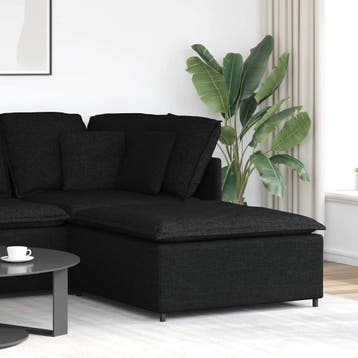 vidaXL Modulaire voetenbank module 100x100x48 cm zwart, Verzenden, Nieuw
