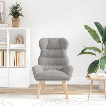 vidaXL Fauteuil Lichtgrijs 69 x 74 x 93 cm Sherpa Stof, Verzenden