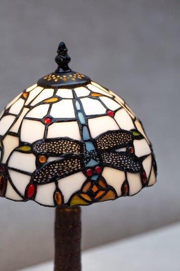 Lamp - Tiffany style - Glas-in-lood, Antiek en Kunst