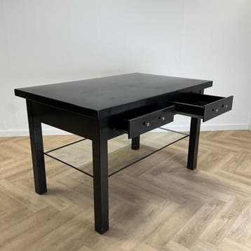 balie / tafel (hxbxd) 100x163x103 cm 2 lades + glasplaat,