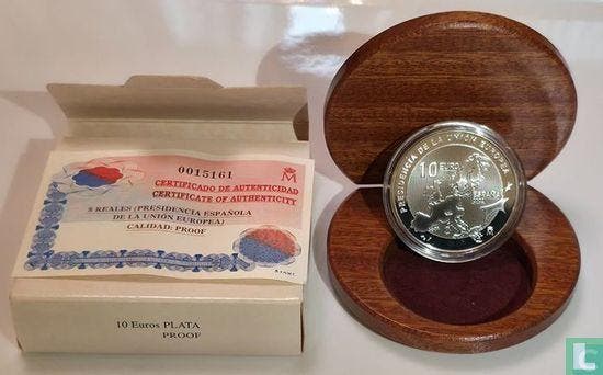 Spanje 10 euro 2002 (PROOF) Spaans voorzitterschap van d..., Postzegels en Munten, Munten | Europa | Euromunten, Losse munt, 10 euro